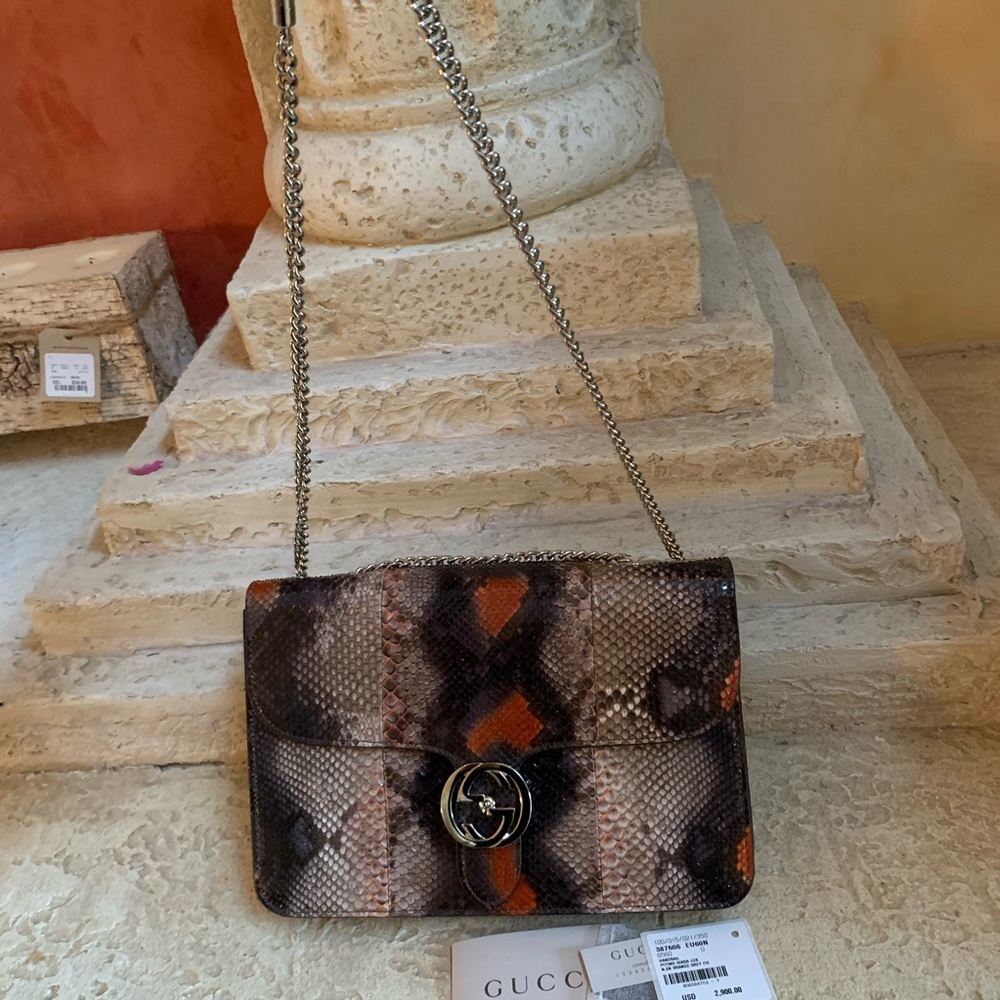 Gucci - Gucci Interlocking Python Shoulder Bag - image 6